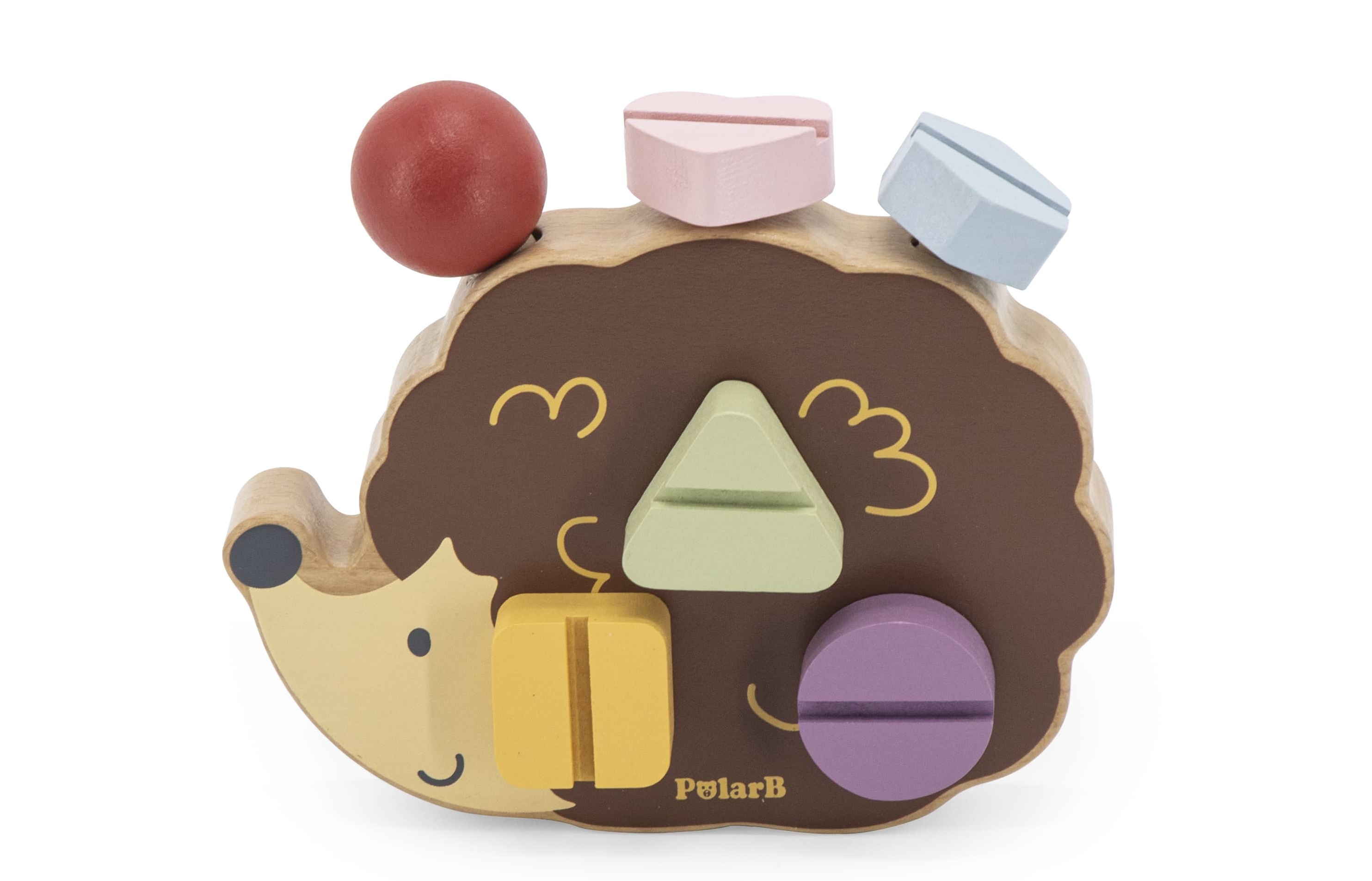 PolarB Twisting Hedgehog Wooden Screw Toy