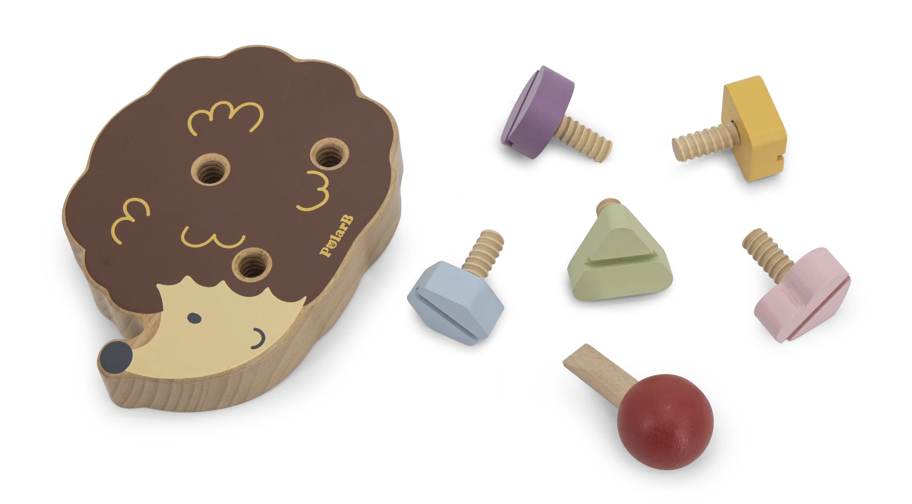 Twisting Hedgehog Wooden Screw Toy