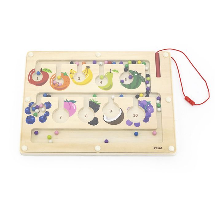 Viga Magnetic Maze - Fruit Counting & Colour Sort 1