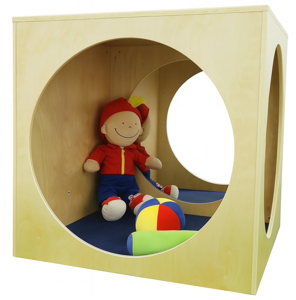 play cube mirror box for kids to go in