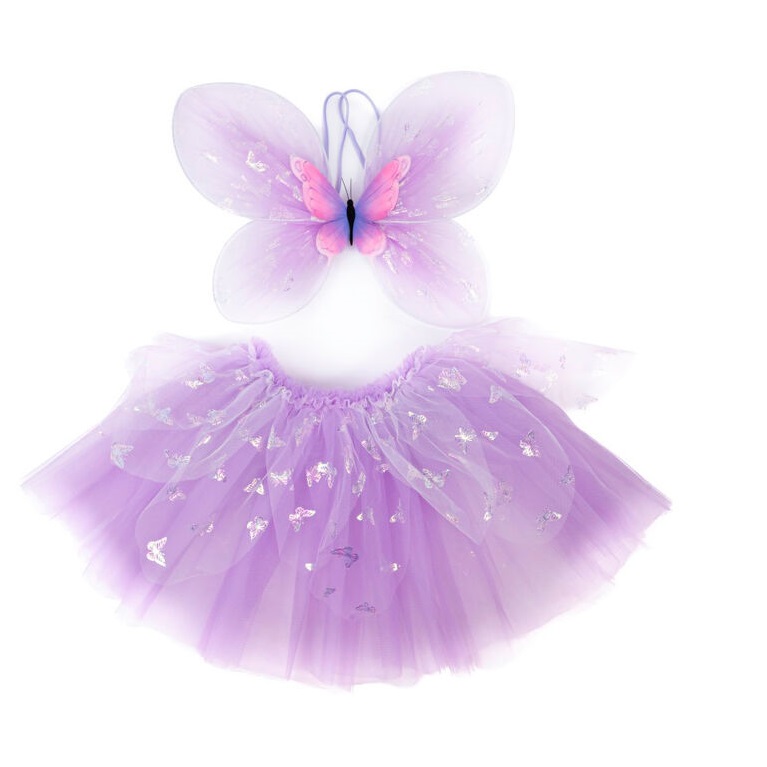 Great Pretenders Lilac Flutter Butterfly Skirt & Wings Costume