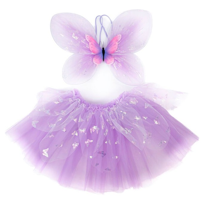 Great Pretenders Lilac Flutter Butterfly Skirt & Wings Costume - image 3
