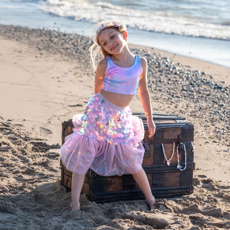 Great Pretenders Bling Bling Mermaid Skirt & Hairclip Set Pink Costume 2