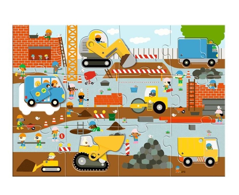 Djeco Construction Site 17pc Giant Puzzle