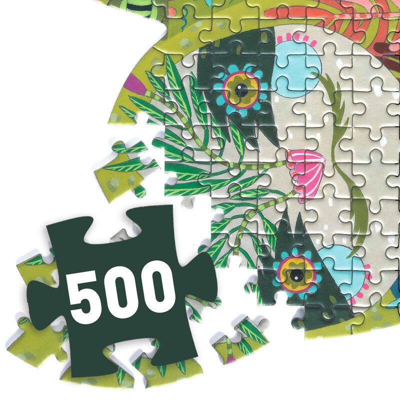Djeco Sloth Shaped 500pc Art Puzzle Sale Express Australia Delivery