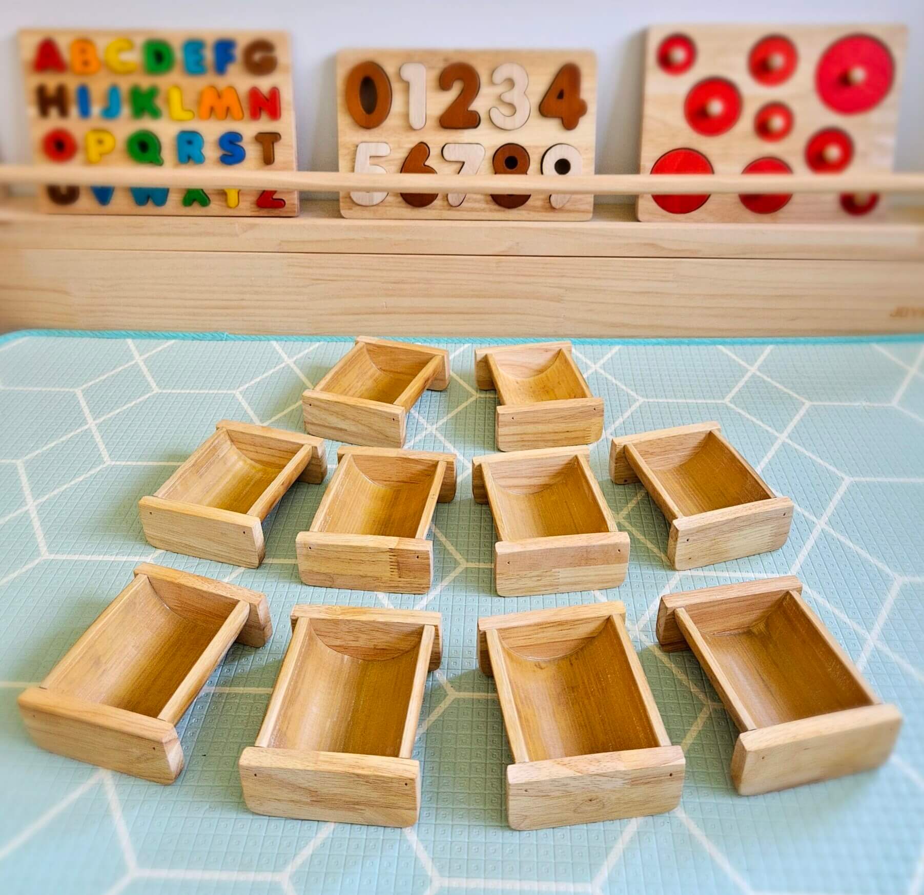 bamboo sorting containers loose parts
