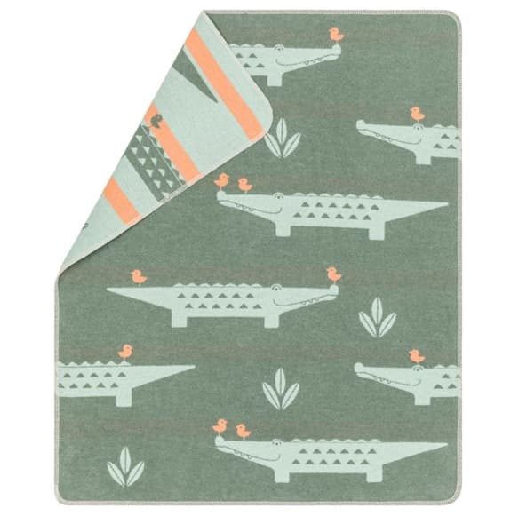 Green Crocodiles Bassinet Blanket