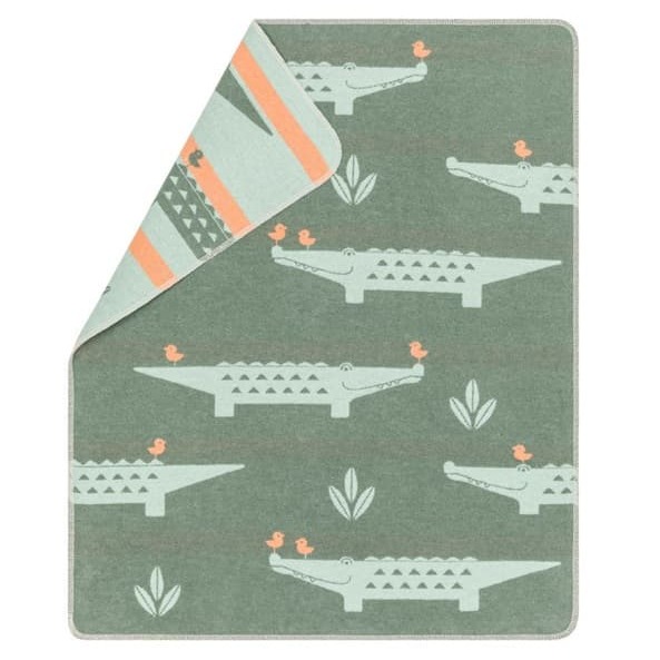 Green Crocodiles Bassinet Blanket