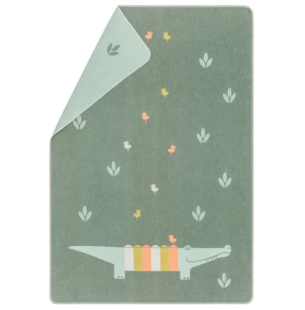 David Fussenegger Green Croc Cot Blanket