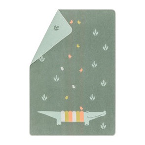 David Fussenegger Green Happy Croc Juwel Cot Blanket