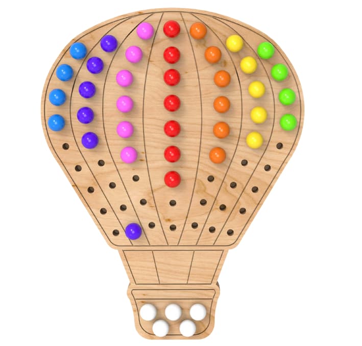 Little Pegz Hot Air Balloon Natural Pegboard