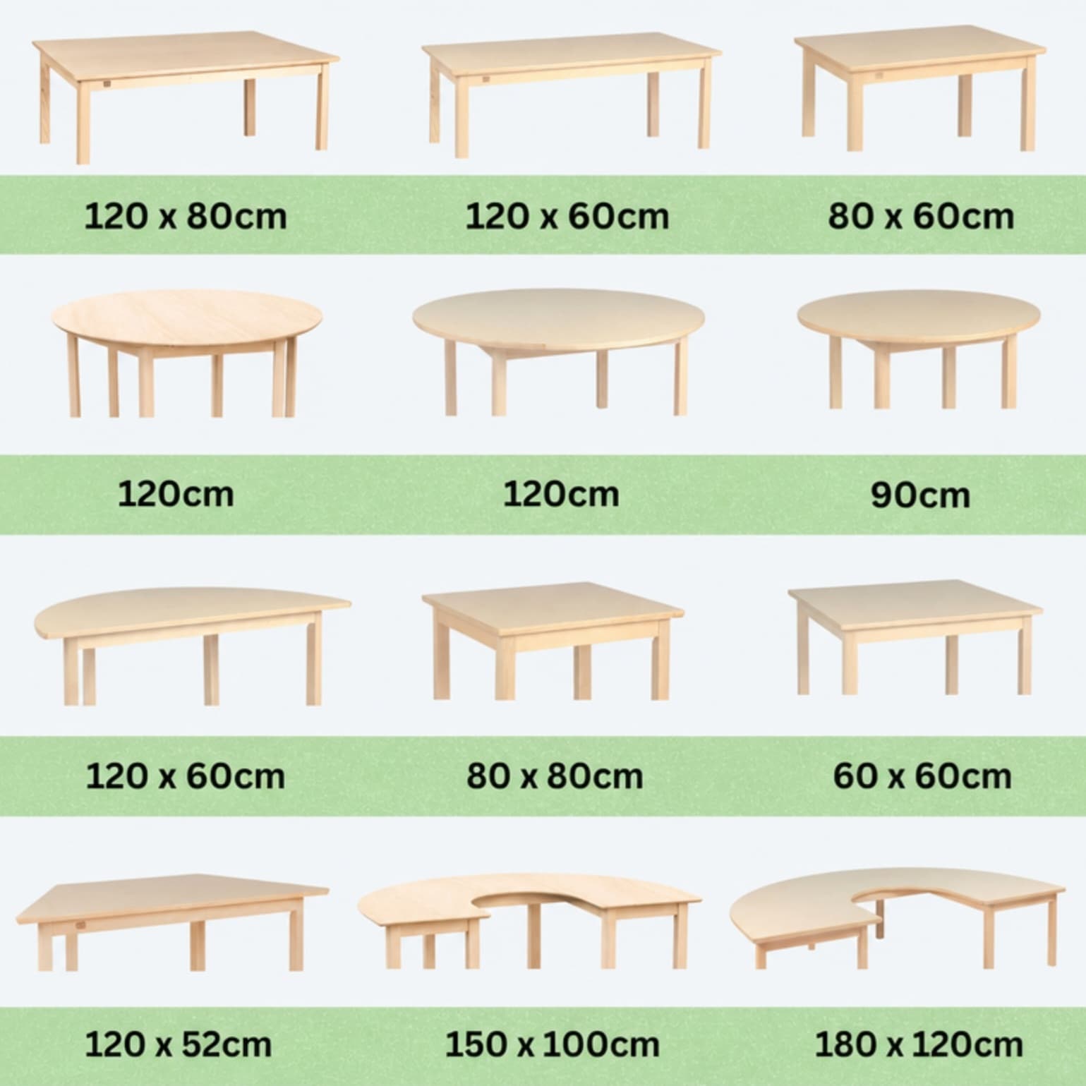 kids low wooden tables
