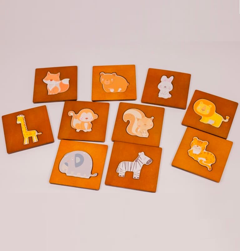 montessori matching animal puzzle game