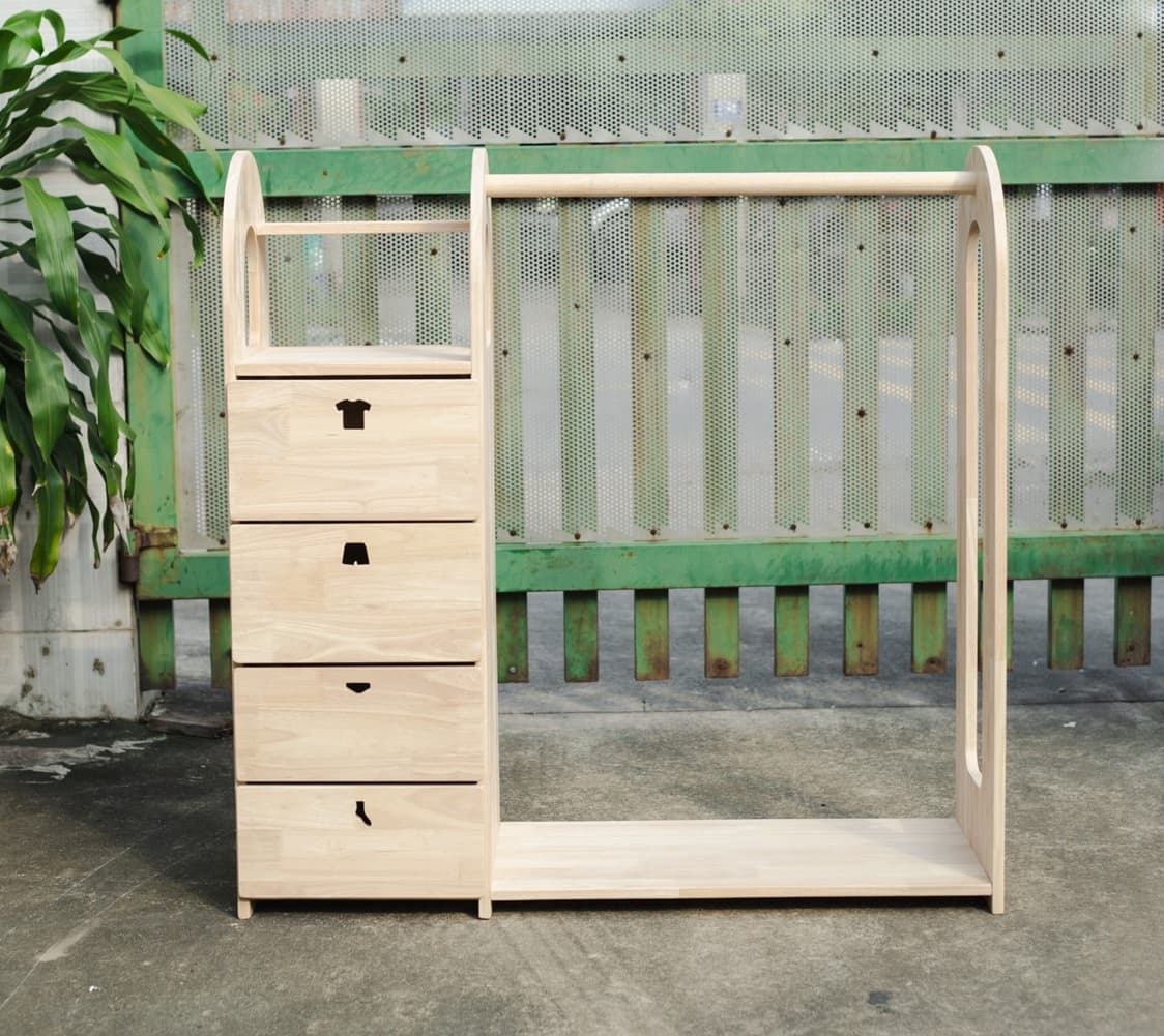 wooden montessori wardrobe