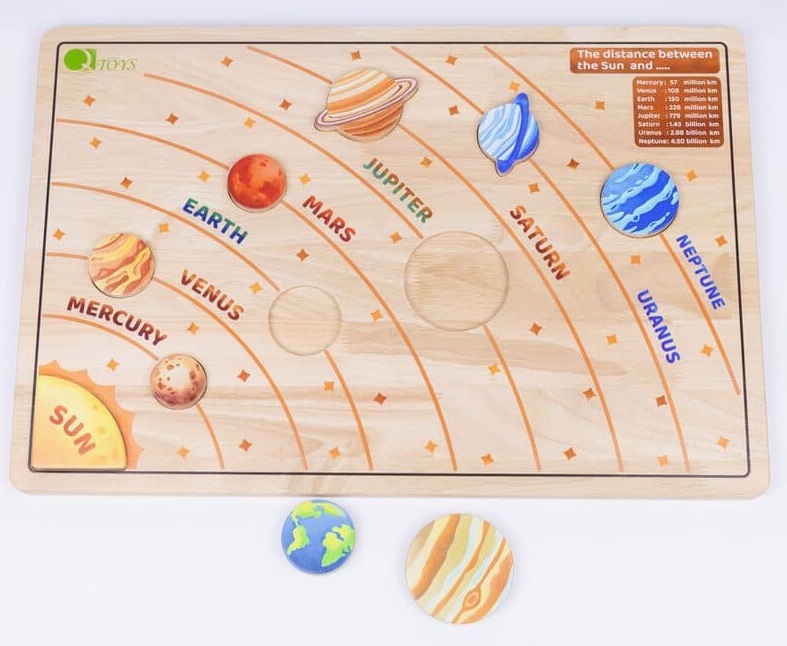 Wooden Solar System STEM Space Exploration Board