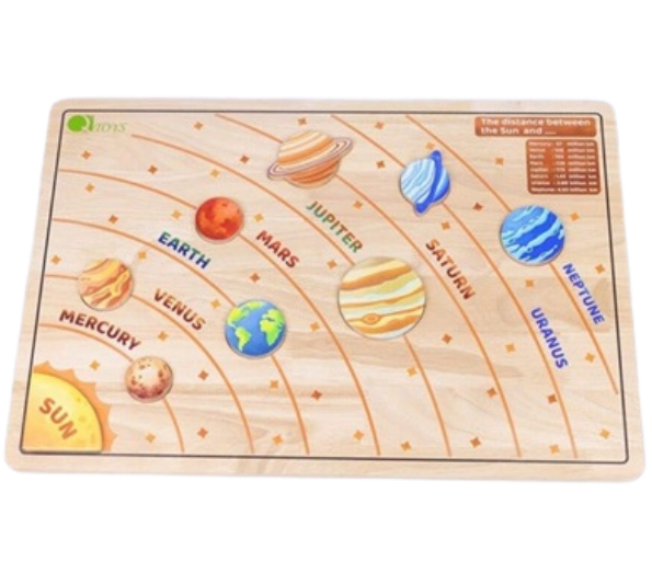 wooden solar system puzzle for kids