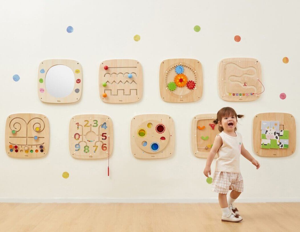 Montessori Toddler Natural Sensory Wall Activity Panels