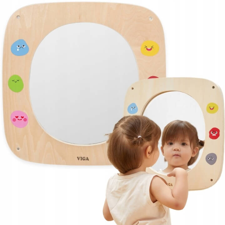 mirror and emotions montessori wall activity panel