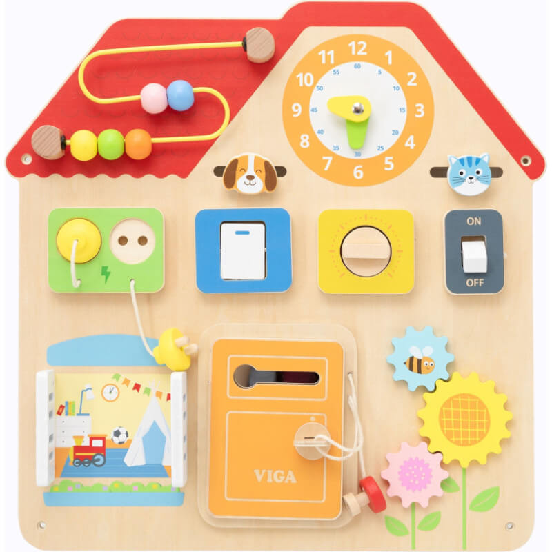 Montessori House Wooden Busy Board Wall Panel