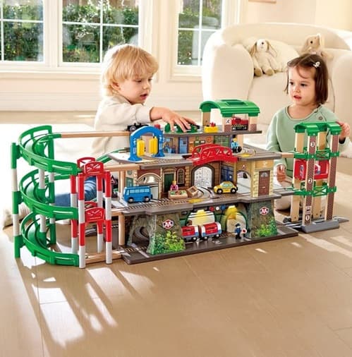 Hape Multi-Level Railway City Set 1