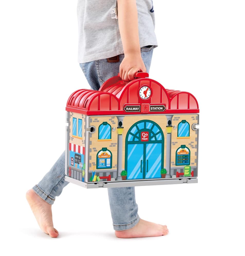 Hape Portable Train Station Set Box