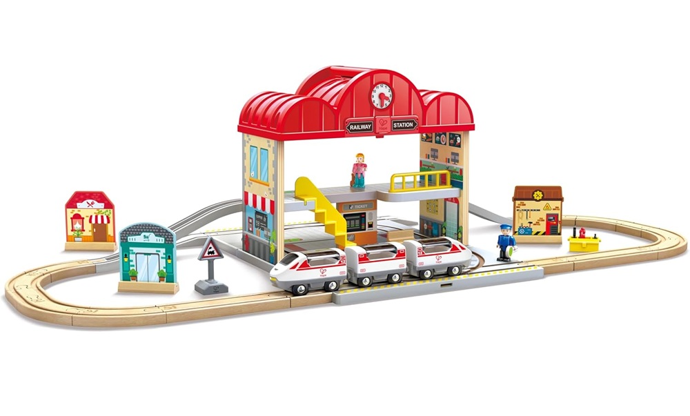 Hape Portable Train Station Set