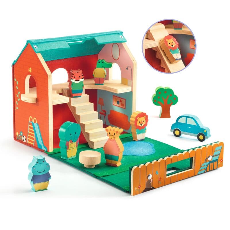 Djeco Softi House Portable Felt & Wood Play Set 3