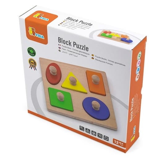 Viga Montessori 5 Shapes Puzzle Box