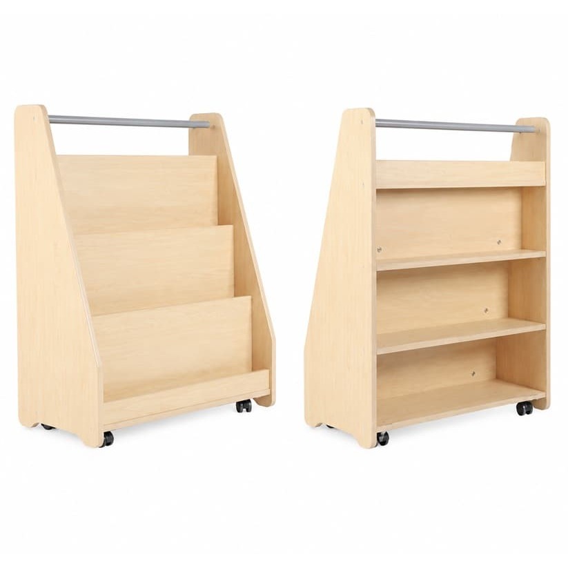edu fun double sided bookshelf and storage unit
