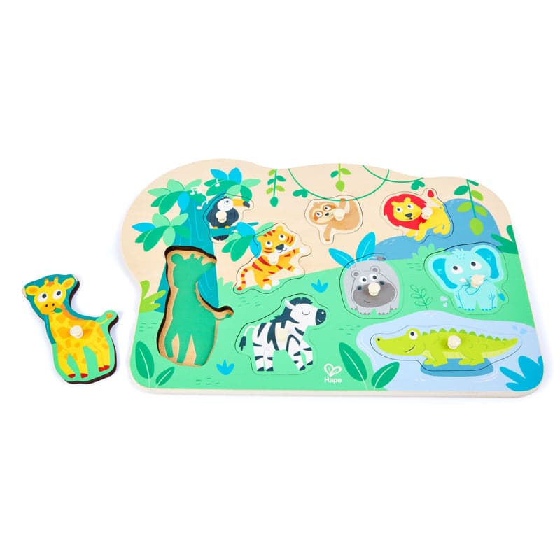 Hape Wild Animals Peg Puzzle 10 Pcs
