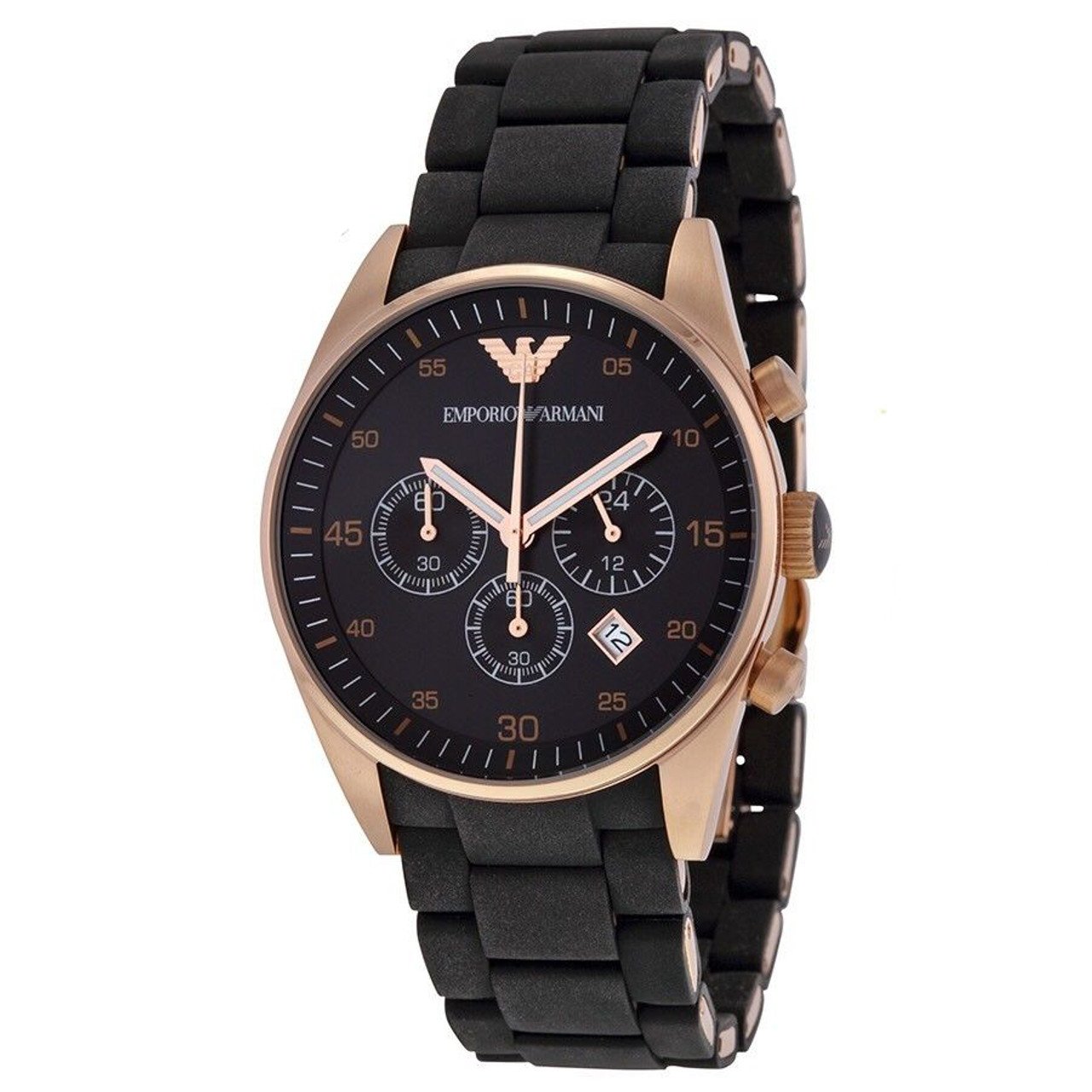 mens black armani watch