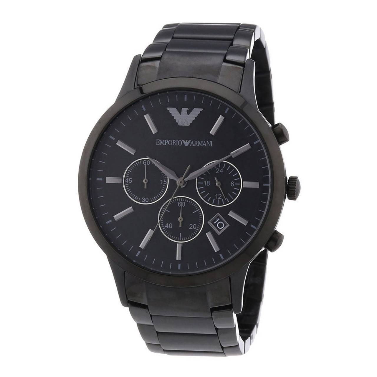 armani watches ar2453 gents black stainless steel watch