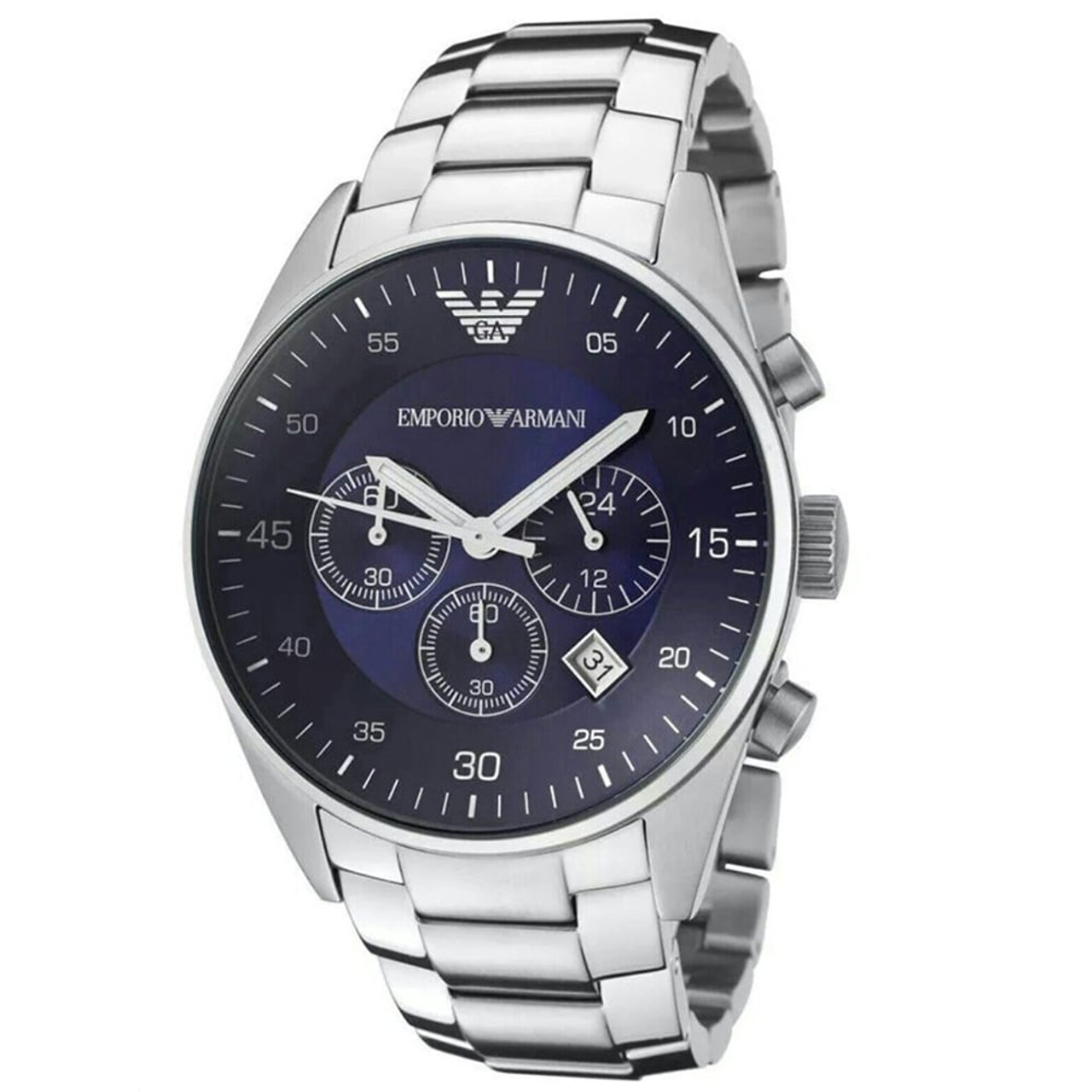 armani chronograph watch blue