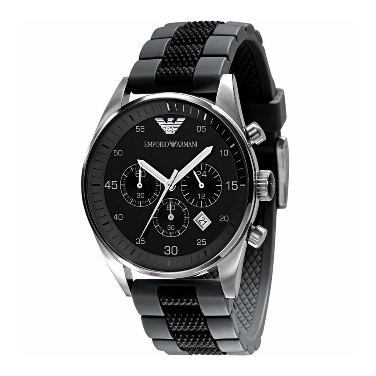 armani full black watch