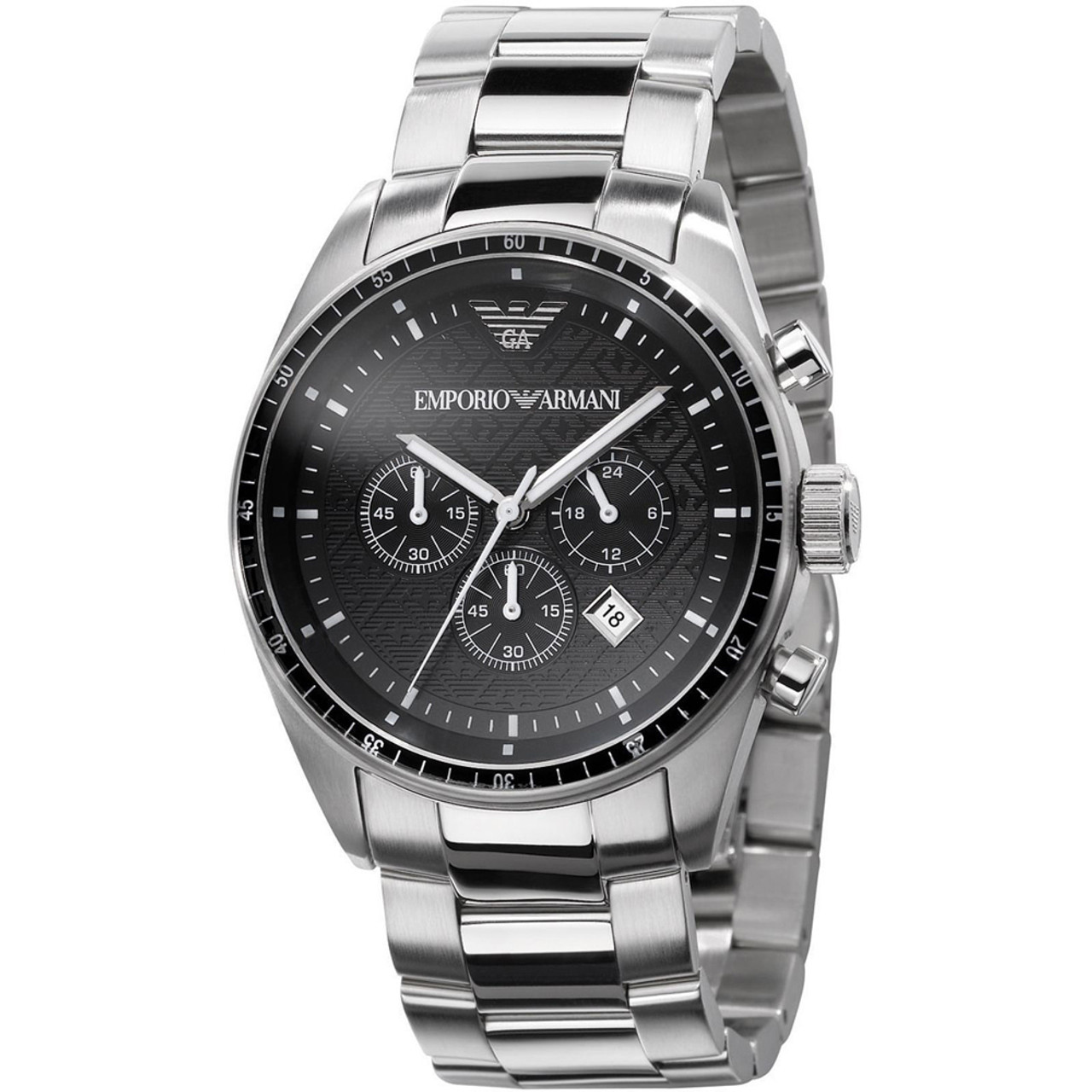 mens silver armani watches