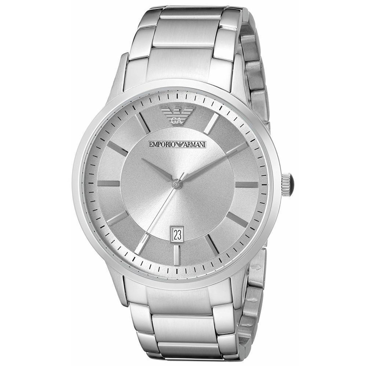 emporio armani watch mens silver