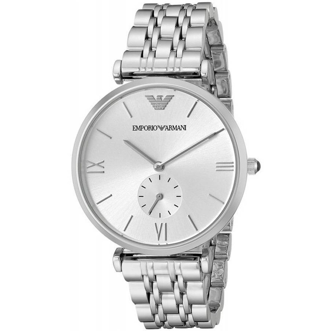 Silver Dial Stainless Steel Mens Watch 