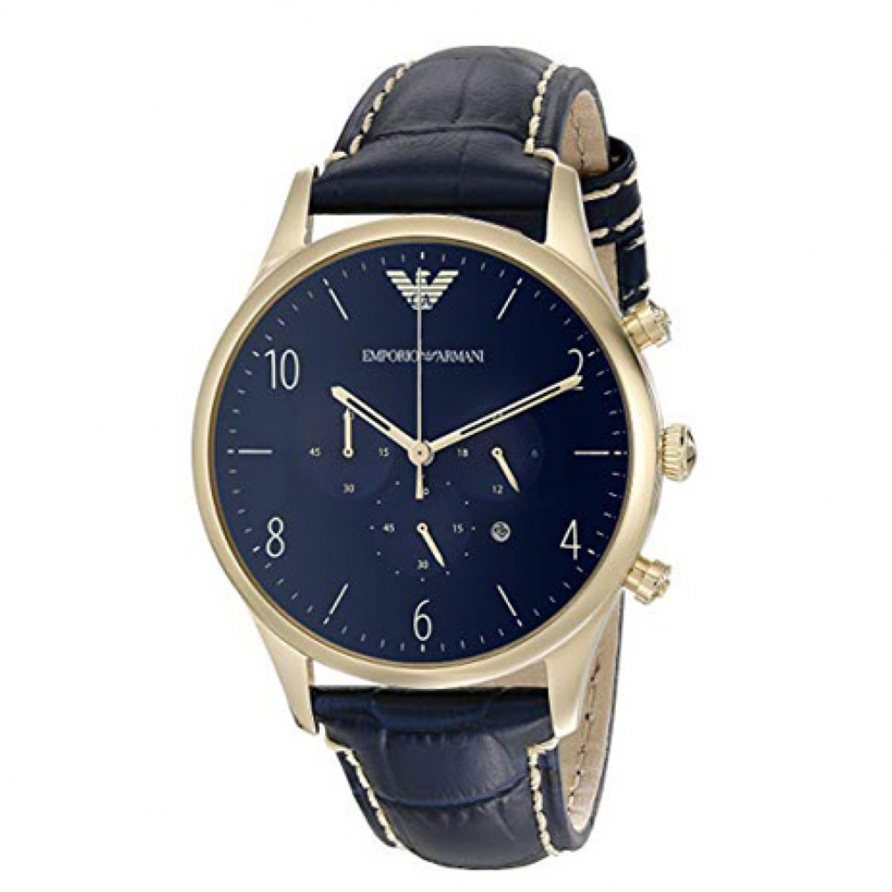 armani blue leather watch