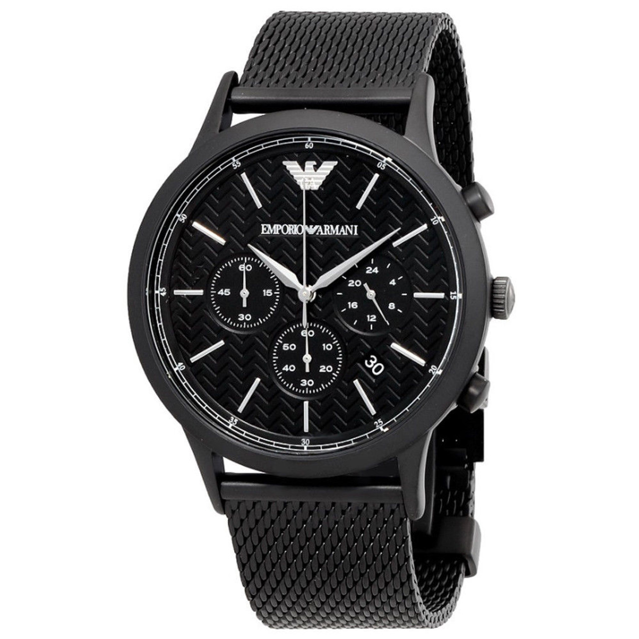 armani black mesh watch