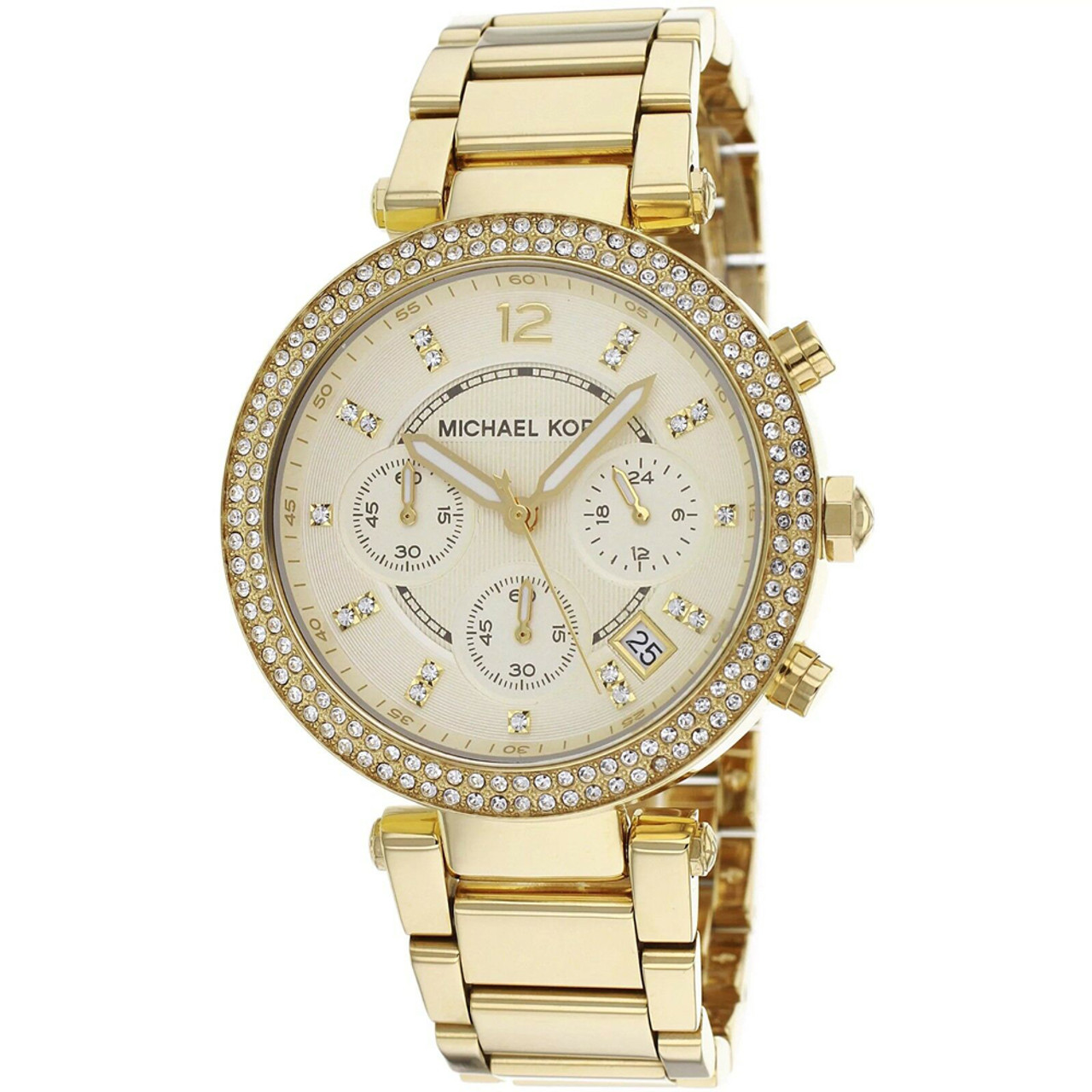 Michael Kors Women039s MK 5354 Chronograph Parker Silver Ion Plated  Stainless  eBay