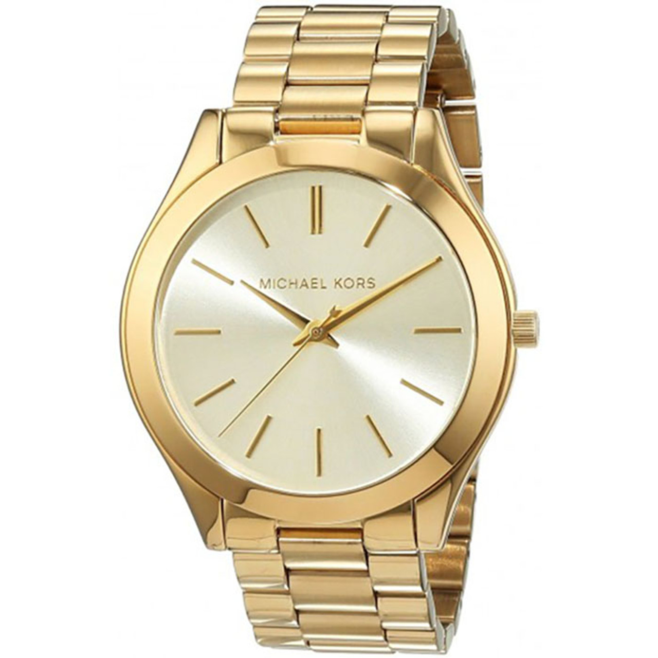  Genuine Michael Kors Runway ThreeHand Gold Tone PVC Watch 250 NEW   eBay