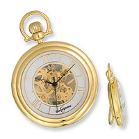 Swingtime Goldtone Brass with Stand Mechanical Open Face Pocket Watch XWA2780