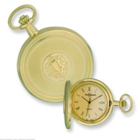 Swingtime Engravable Gold-tone Brass Swiss Quartz Date Mens Pocket Watch