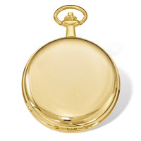 Swingtime Engravable Goldtone Brass Quartz Date Mens Pocket Watch