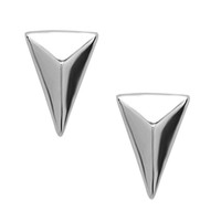Sterling Silver 925 Small Pyramid Triangle Womens Earrings