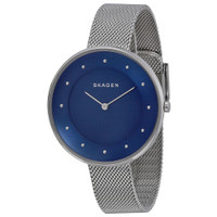 Skagen SKW2293 Gitte Blue Dial Stainless Steel Mesh Womens Watch