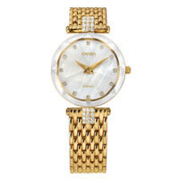 Jowissa FACET STRASS Swiss Made MOP Crystal Gold Plated Stainless Watch J5.633.M