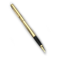 Sheaffer Agio Straight Line Chased 22Kt Gold Plated Fountain Pen - Medium 462-0
