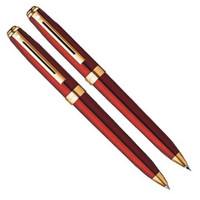 Sheaffer Prelude Cranberry with Gold Trim Ballpoint Pen and Pencil Set