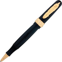 Stipula Tuscany Dreams Black with Gold Trim Rollerball Pen ST49121